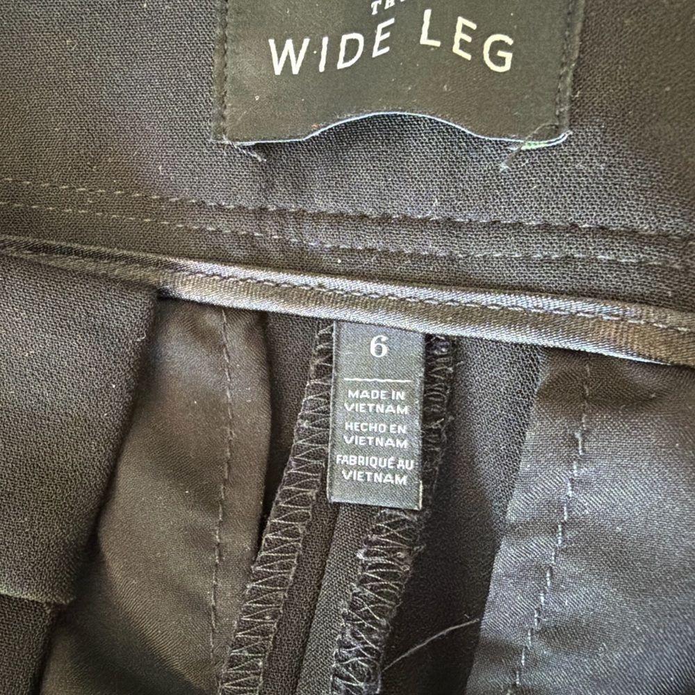 White House Black Market WHBM The Wide Leg Black Tie Waist Stretch Pants Size 6 - Picture 5 of 10